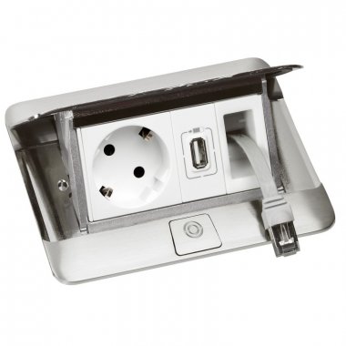 Фотография товара 'Legrand Выдвижной блок неукомплектованный 4 модуля с комплектом для монтажа 654000'