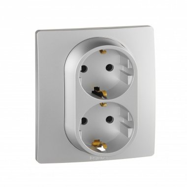 Фотография товара 'Legrand Розетка 2 x 2К+З - немецкий стандарт - винтовые зажимы - 16 А - 250 В Etika 672423'