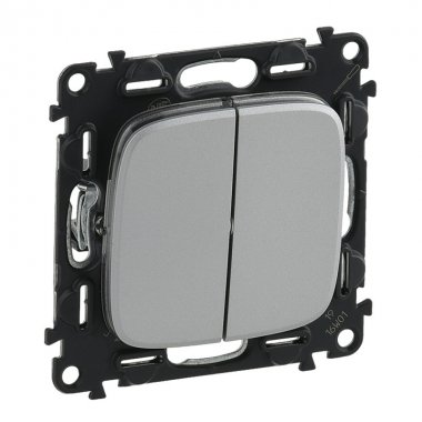 Фотография товара 'Legrand Valena ALLURE Переключатель двухклавишный с лицевой панелью 752908'