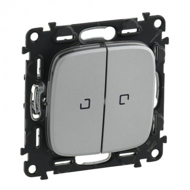 Фотография товара 'Legrand Valena ALLURE Переключатель двухклавишный с подсветкой 752909'