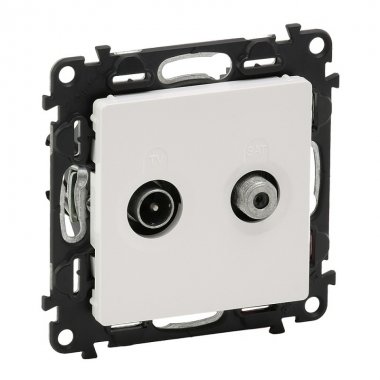 Фотография товара 'Legrand Механизм розетки TV-SAT Valena Life двухкабельная с лицевой панелью 753458'