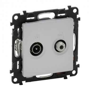 Фотография товара 'Legrand Valena LIFE Розетка проходная TV-SAT 1,5дБ/14дБ, диапазоны 5-862МГц/950-2400 МГц 753663'