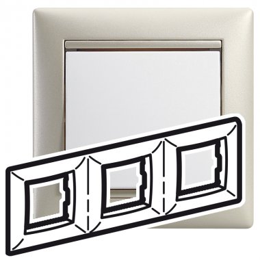 Фотография товара 'Legrand Рамка - Valena - 3 поста - вертикальный и горизонтальный монтаж 770473'