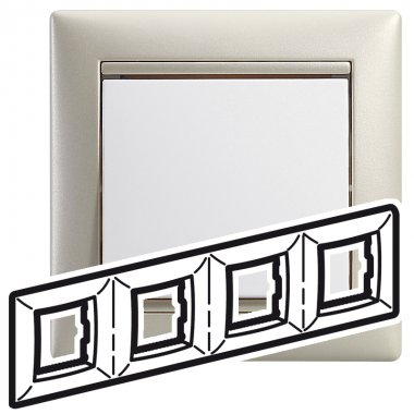 Фотография товара 'Legrand Рамка - Valena - 4 постовая горизонтальный монтаж 770474'