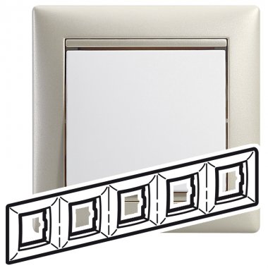 Фотография товара 'Legrand Рамка - Valena - 5 постов - вертикальный и горизонтальный монтаж 770475'