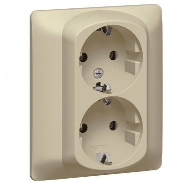 Фотография товара 'Legrand Двойная розетка - Galea Life - 2х2К+3 - винтовые клеммы 771431'