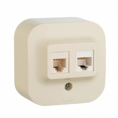 Фотография товара 'Legrand Розетка двойная RJ11 + RJ45 - категория 5e - UTP - Quteo IP 20 782251'