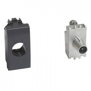 Фотография товара 'Legrand Livinglight Розетка TV для схемы звезда Штыревой разъем 9,5 мм, экранированная 1 модуль LN4202D'