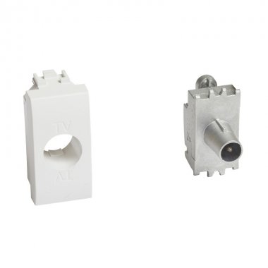 Фотография товара 'Legrand Livinglight Розетка проходная TV для схемы шлейф Затухание на отвод сигнала - 14дБ LN4202P14'