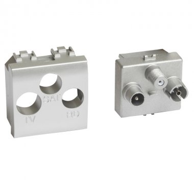 Фотография товара 'Legrand Livinglight Розетка TV-R-SAT для схемы звезда Экранированная 2 модуля LN4210M2D'