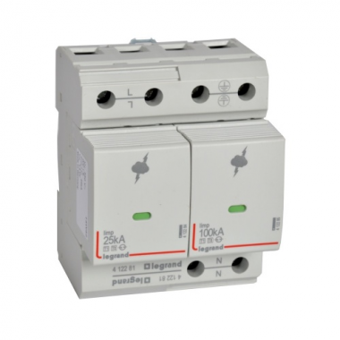 Фотография товара 'Legrand УЗИП T1 25kA 1P+N с сигнальным контактом 412281'