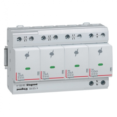 Фотография товара 'Legrand УЗИП T1 25kA 3P+N с сигнальным контактом 412283'