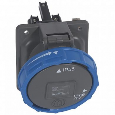 Фотография товара 'Legrand Встраиваемая розетка Hypra IP 66/67-55 2К+3 63 А 059326'