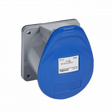 Фотография товара 'Legrand Встраиваемая розетка P17 IP44 2К+З 200/250В 32А 058054'