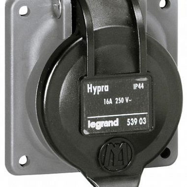 Фотография товара 'Legrand Розетка встраиваемая Hypra IP44 2К+З 16A 230В 053903'