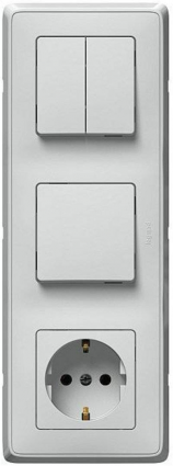 Фотография товара 'Legrand Выкл+выкл. двухкл+Роз.2К+З 773644'