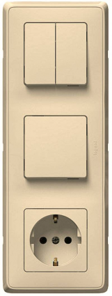 Фотография товара 'Legrand Выкл+выкл.двухкл+Роз.2К+З 773744'