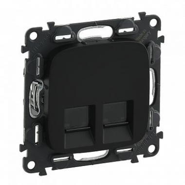 Фотография товара 'Legrand Valena Allure Розетка с лицевой панелью, 2х RJ45 753953'