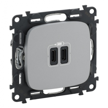 Фотография товара 'Legrand Valena ALLURE.Зарядное устройство 2 USB тип С-тип С 240В/5В 755347'