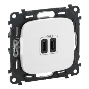 Фотография товара 'Legrand Valena ALLURE.Зарядное устройство 2 USB тип С-тип С 240В/5В 755345'