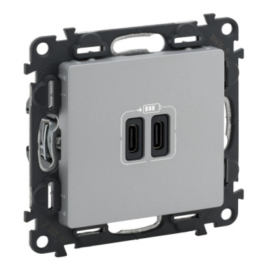 Фотография товара 'Legrand Valena LIFE.Зарядное устройство 2 USB тип С - тип С 240В/5В 753307'