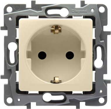 Фотография товара 'Legrand Модуль розетки 2К+З, 10AX, с винтовыми зажимами, немецкий стандарт ETIKA 672321'