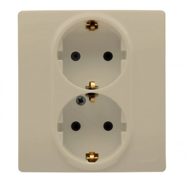 Фотография товара 'Legrand Модуль розетки 2 х 2К+З, 10AX, с винтовыми зажимами, немецкий стандарт ETIKA 672323'