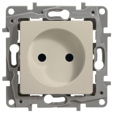 Фотография товара 'Legrand Модуль розетки 2К со шторками, 10AX, с винтовыми зажимами, немецкий стандарт ETIKA 672334'