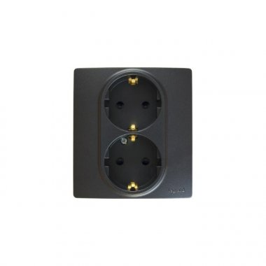 Фотография товара 'Legrand Модуль розетки 2 х 2К+З со шторками, 10AX, автоматические зажимы ETIKA 672633'