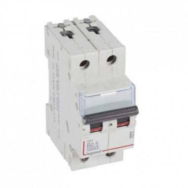 Фотография товара 'Legrand Автоматический выключатель, серия DX3, B0,5A, 16kA, 2-полюсный 408934'