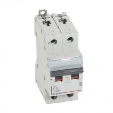 Фотография товара 'Legrand Автоматический выключатель, серия DX3, B10A, 16kA, 2-полюсный 408940'