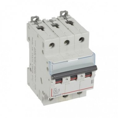 Фотография товара 'Legrand Автоматический выключатель, серия DX3, D0.5A, 10кА, 3-полюсный 408080'