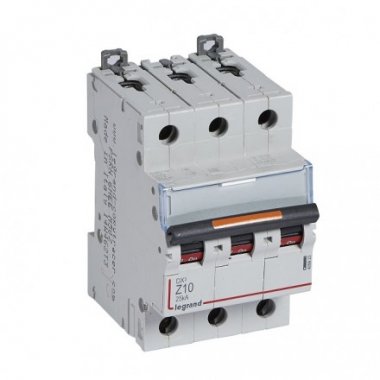 Фотография товара 'Legrand Автоматический выключатель, серия DX3, Z10A, 25кА, 3-полюсный 409923'