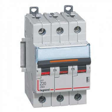 Фотография товара 'Legrand Автоматический выключатель, серия DX3, Z20A, 25кА, 3-полюсный 409925'
