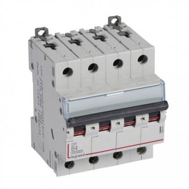 Фотография товара 'Legrand Автоматический выключатель, серия DX3, B4A, 16kA, 4-полюсный 409061'