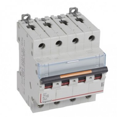 Фотография товара 'Legrand Автоматический выключатель, серия DX3, Z16A, 25кА, 4-полюсный 409935'