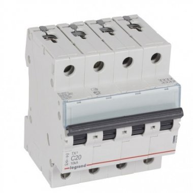 Фотография товара 'Legrand Автоматический выключатель, серия TX3, C20A 4-полюсный 403959'