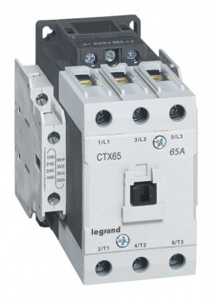 Фотография товара 'Legrand Контактор CTX3, торцевой зажим, 3P 65A 2 НО + 2 НЗ 24V 416170'