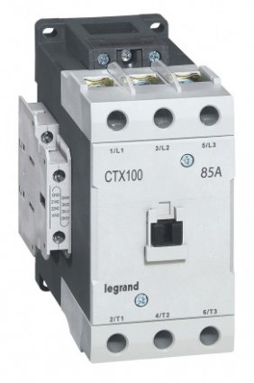 Фотография товара 'Legrand Контактор CTX3, торцевой зажим, 3P 85A 2 НО + 2 НЗ 415V 416219'