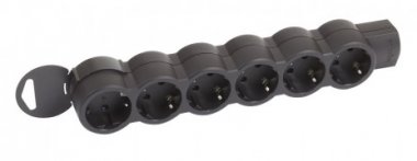 Фотография товара 'Legrand Блок розеток без шнура, 6 розеток 16А ультраплоский, фиксируемый серия Стандарт 695045'