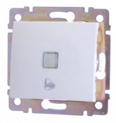 Фотография товара 'Legrand Выключатель без фиксации с подсветкой с символом звонка 10A 12В, Valena 774415'
