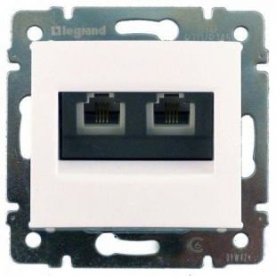Фотография товара 'Legrand Модуль розетки информационной 2хRJ45, Категория 6, с захватами, UTP, Valena 774247'