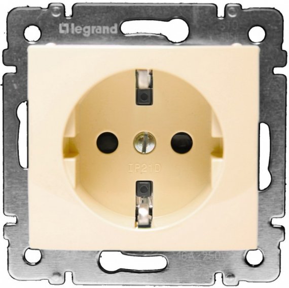 Фотография товара 'Legrand Модуль розетки 2К+З, с винтовыми зажимами, с защитными шторками 774321'