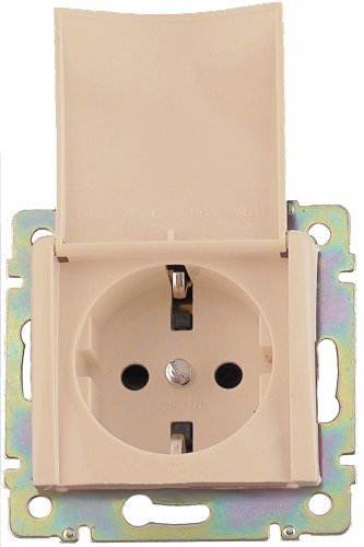 Фотография товара 'Legrand Модуль розетки 2К+З, с винтовыми зажимами, с откидной крышкой 774322'