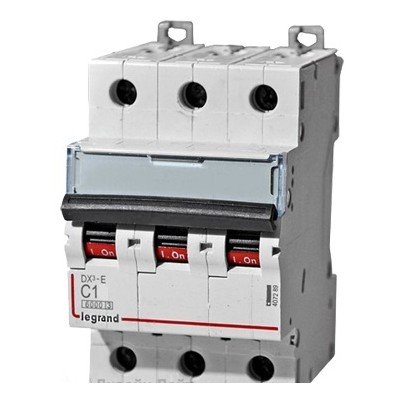Фотография товара 'Legrand Автоматический выключатель, серия DX3, B10A, 16kA, 3-полюсный 408989'