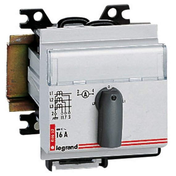 Фотография товара 'Legrand Переключатель для вольтметра - трёхфазный - 4-позиционный - монтаж на рейке DIN 004652'