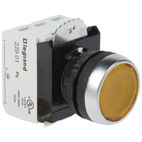 Фотография товара 'Legrand Кнопка с потайным толкателем 22,3 - Osmoz - в сборе - с подсветкой - 24 В 023754'