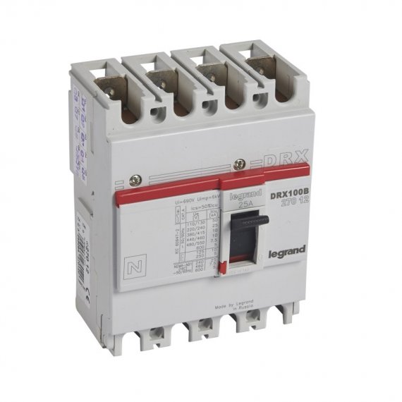 Фотография товара 'Legrand Выключатель автоматический DRX125 термомагнитный 25A 027012'