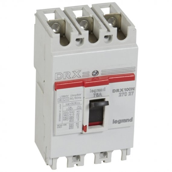 Фотография товара 'Legrand Выключатель автоматический Drx125 фиксированный 75A 027027'