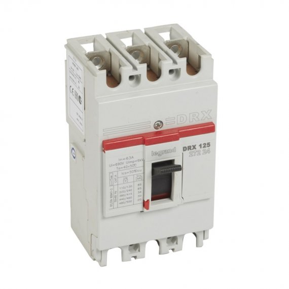 Фотография товара 'Legrand Выключатель автоматический DRX125 термомагнитный 63A 027224'
